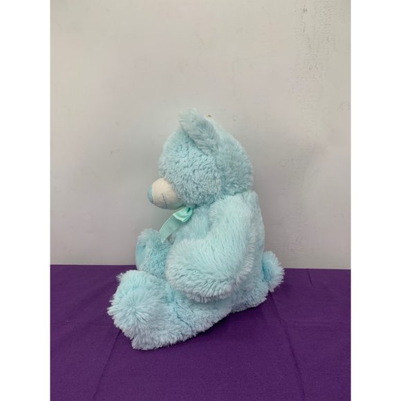 Burton and Burton 13 Inch Sitting Light Blue Soft Bear - Picture 4 of 9